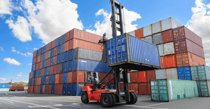 NATLOG container yard and cargo handling equipment